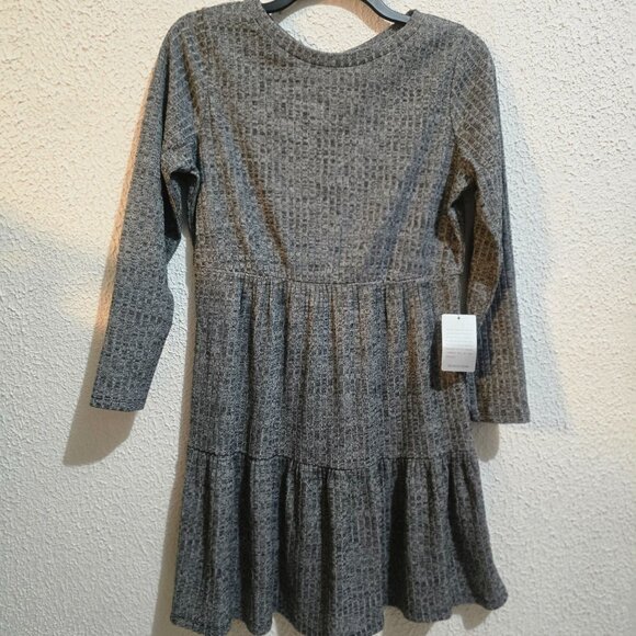 NWT Maggy London Womens Gray Textured Long Sleeve Tiered Dress Size 12 - Picture 9 of 10